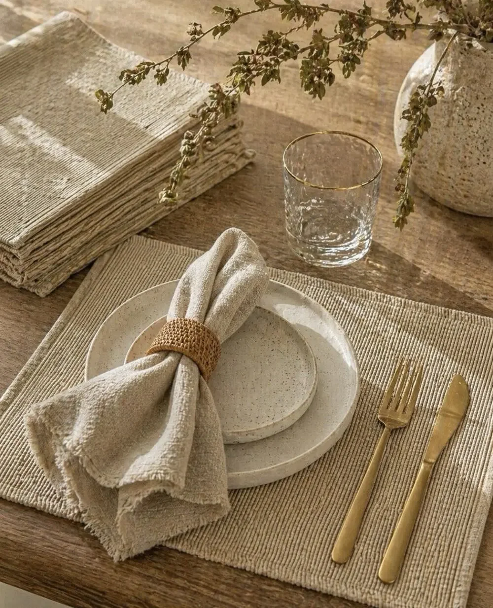 “Set of 6 Pier 1 Ribbed Placemats Neutral Beige Textured Minimalist Table Decor”